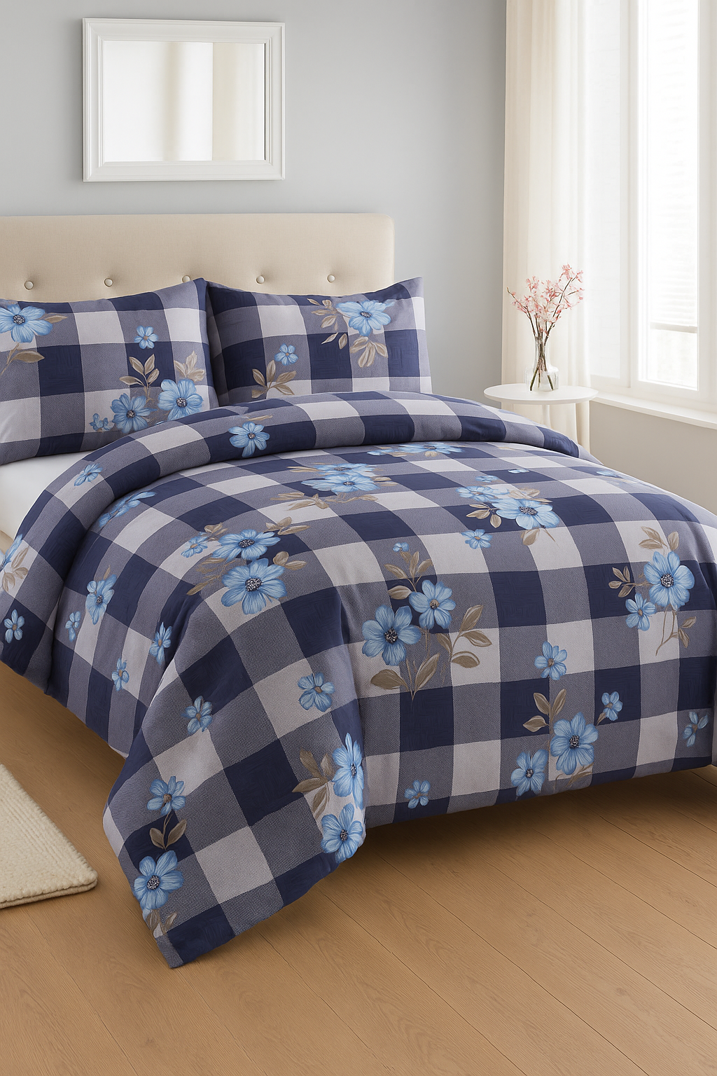Queen Size Cotton Bedsheet Set (120 TC) with 2 Pillow Covers – 2.30x2.50m