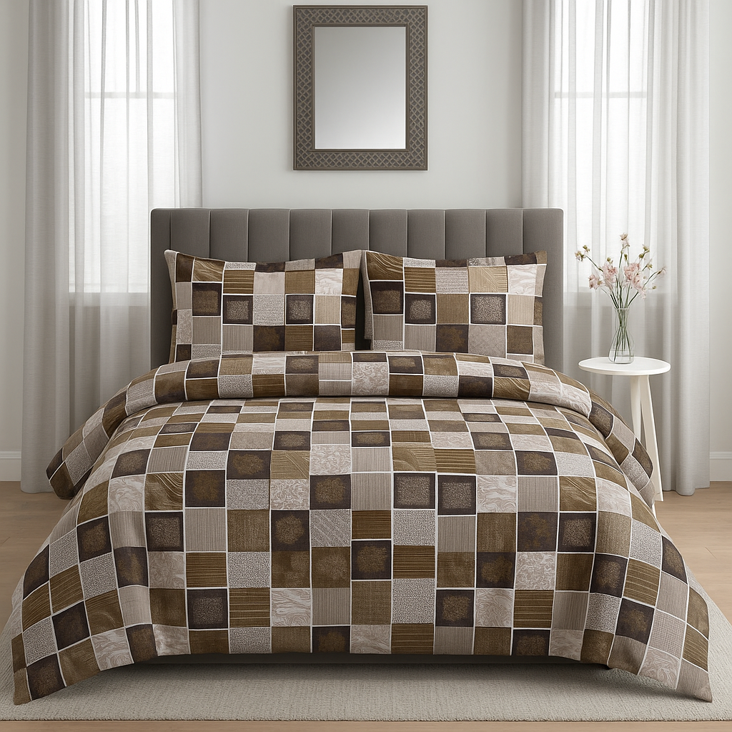 Queen Size Cotton Bedsheet Set (120 TC) with 2 Pillow Covers – 2.30x2.50m