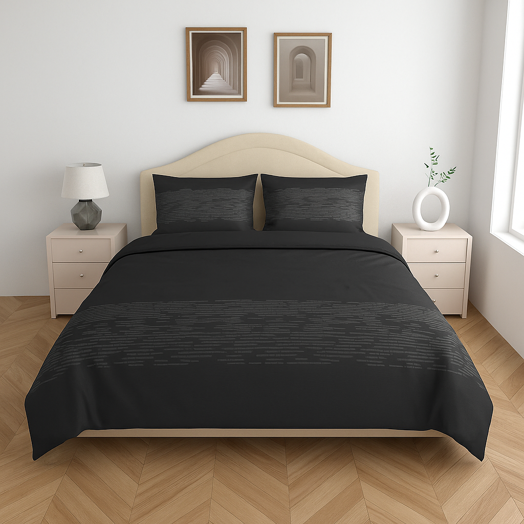 Luxury Satin Cotton King Size Bedsheet with 2 Pillow Covers – 210 TC (2.75m x 2.75m)