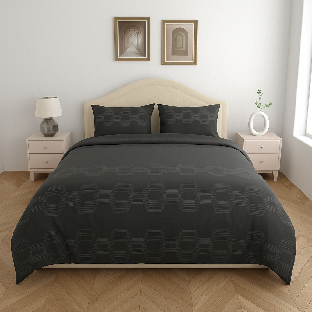 Luxury Satin Cotton King Size Bedsheet with 2 Pillow Covers – 210 TC (2.75m x 2.75m)