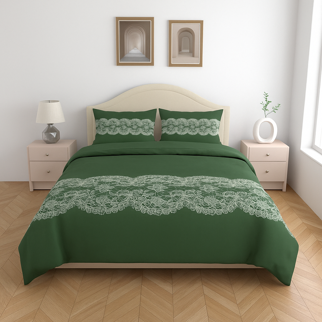 Luxury Satin Cotton King Size Bedsheet with 2 Pillow Covers – 210 TC (2.75m x 2.75m)