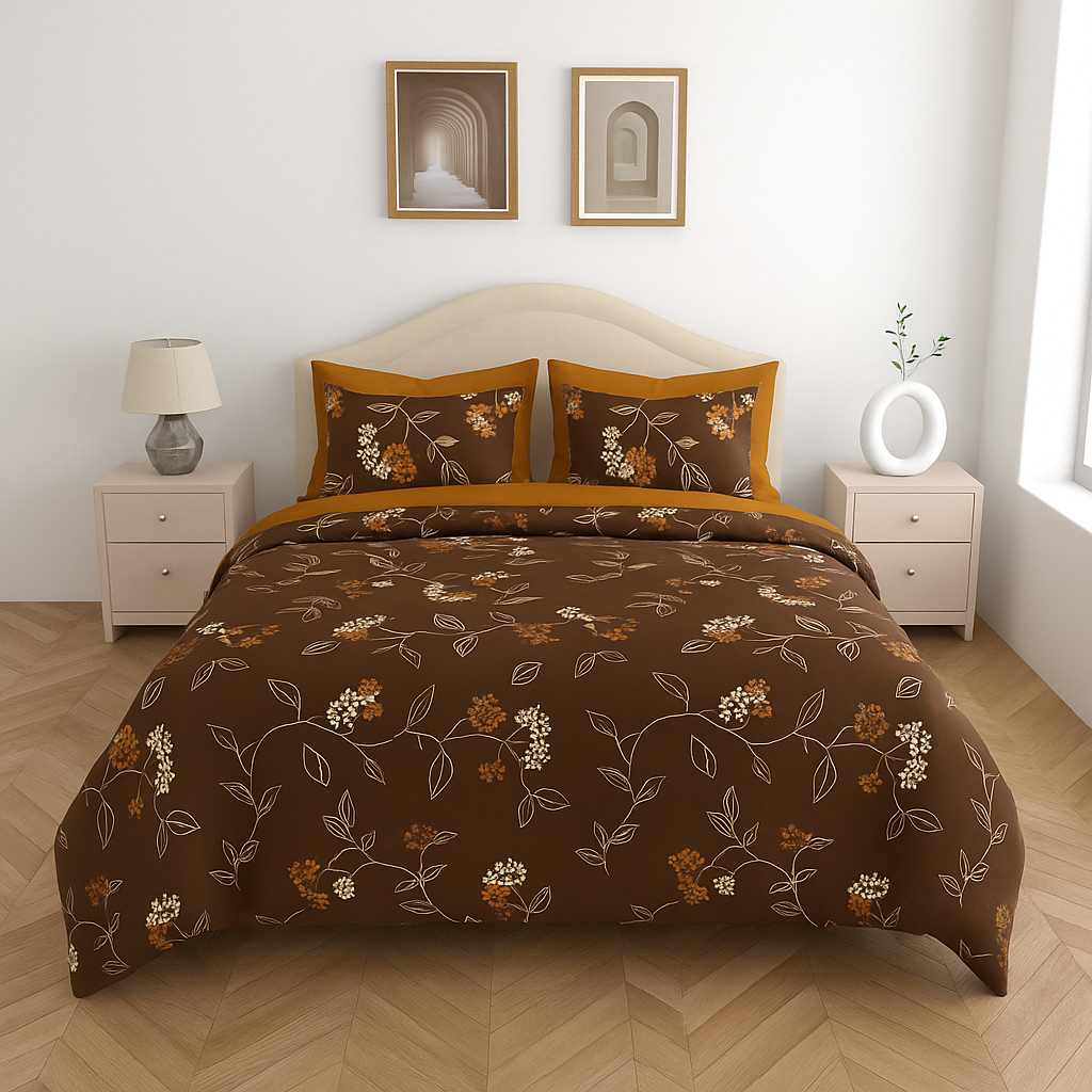 Luxury Cotton King Size Double Bedsheet with 2 Pillow Covers – 180 TC