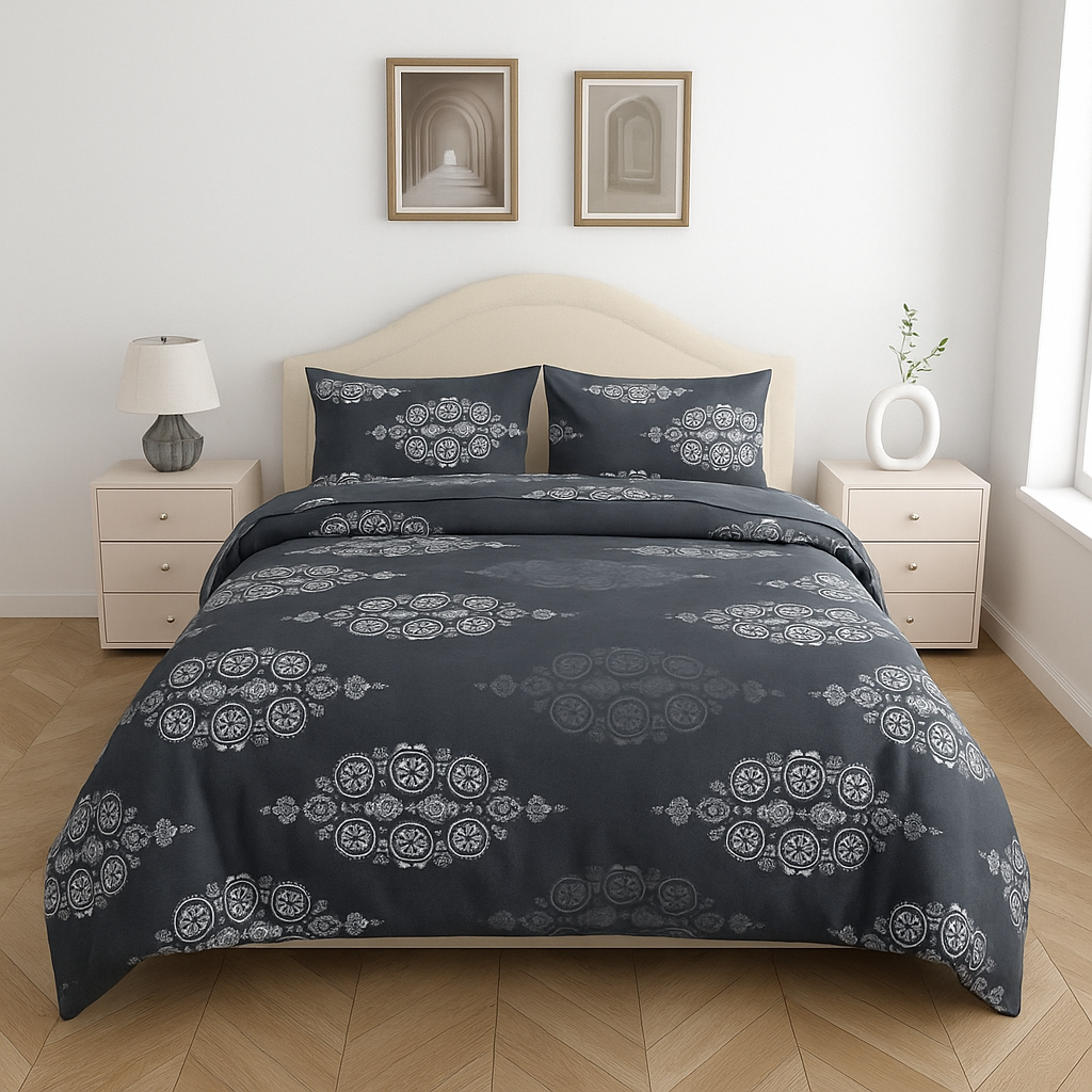 Luxury Cotton King Size Double Bedsheet with 2 Pillow Covers – 180 TC