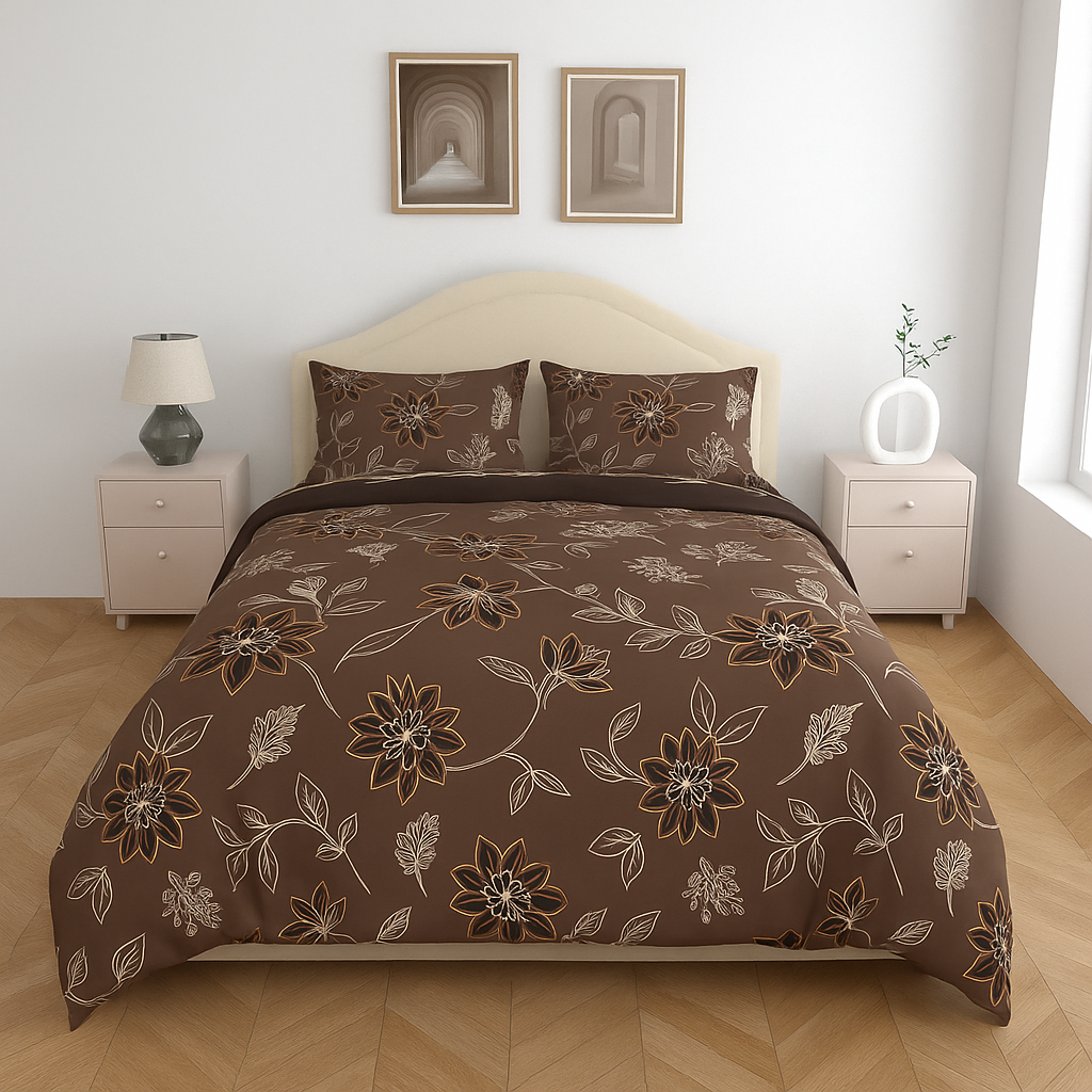 Luxury Cotton King Size Double Bedsheet with 2 Pillow Covers – 180 TC