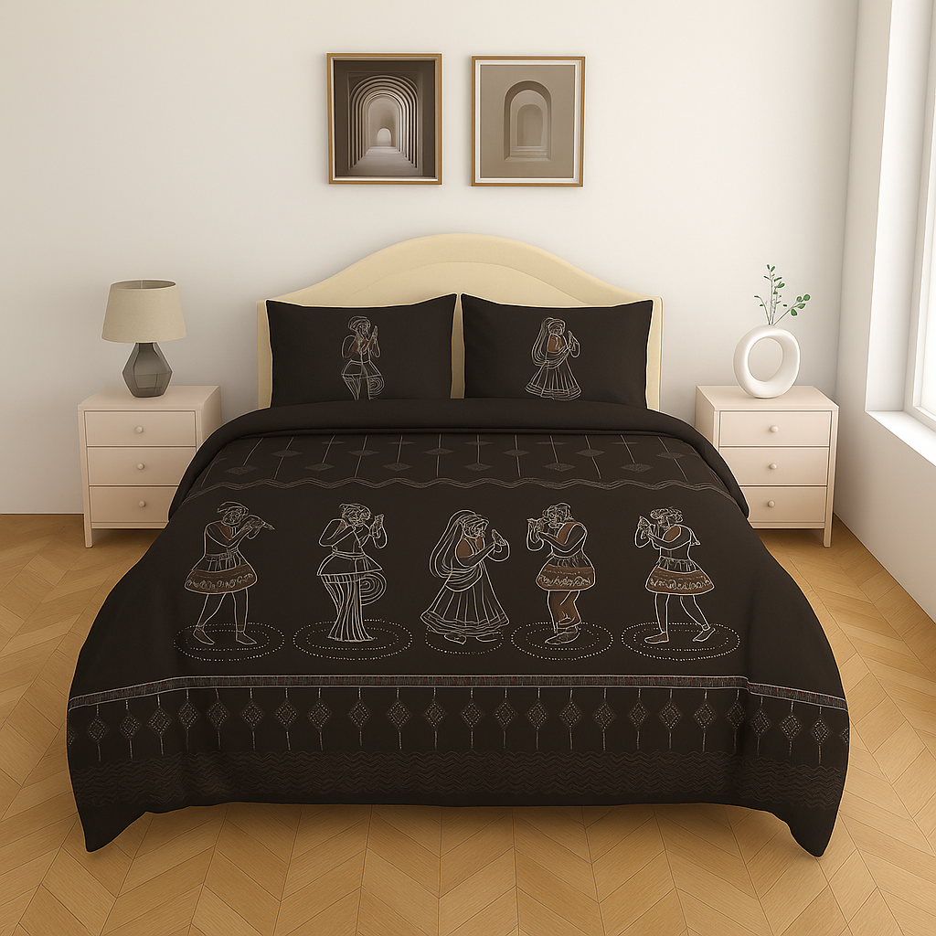 Premium Cotton King Size Double Bed Sheet with 2 Pillow Covers – 120 TC