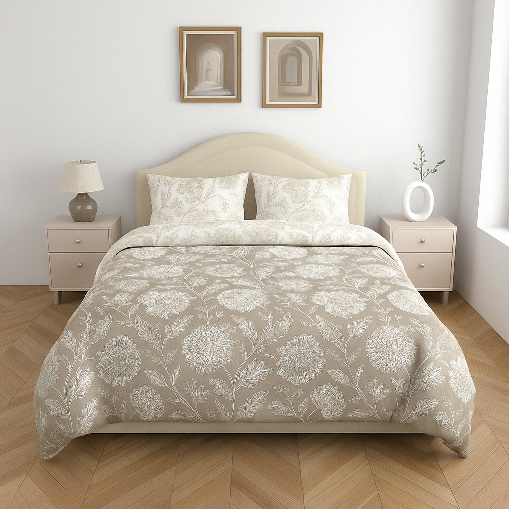 Premium Cotton 180TC King Size Bedsheet with 2 Pillow Covers – 2.75m x 2.75m