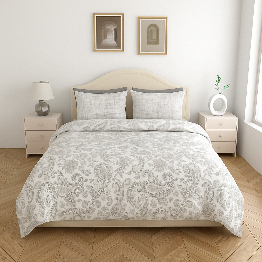 Premium Cotton 180TC King Size Bedsheet with 2 Pillow Covers – 2.75m x 2.75m