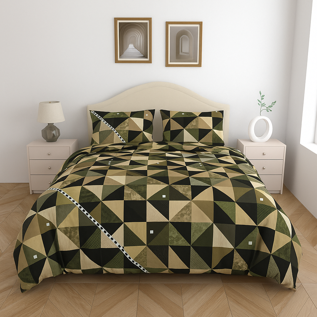 100% Cotton Queen Size Double Bedsheet with 2 Pillow Covers