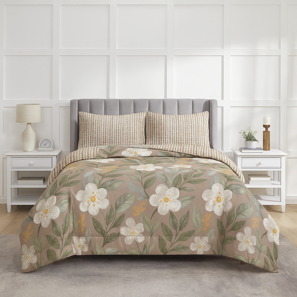Luxury Micro Fabric Comforter Set – 5 Pieces (King Size)