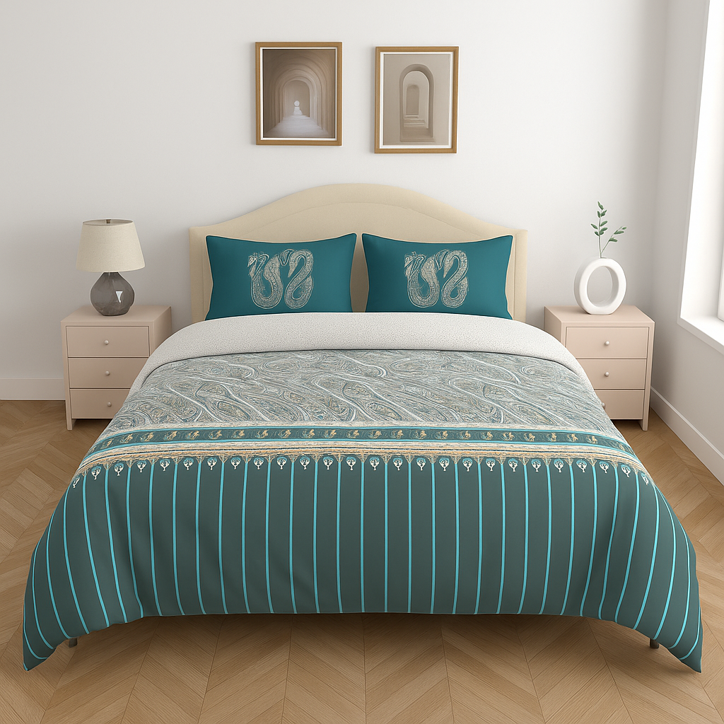 Premium Cotton King Size Double Bedsheet with 2 Pillow Covers – 144 TC