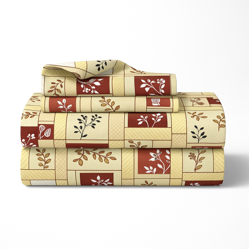 Premium 100% Cotton Double Bed Bedsheet with 2 Pillow Covers – 144 TC | King Size 2.75m x 2.75m