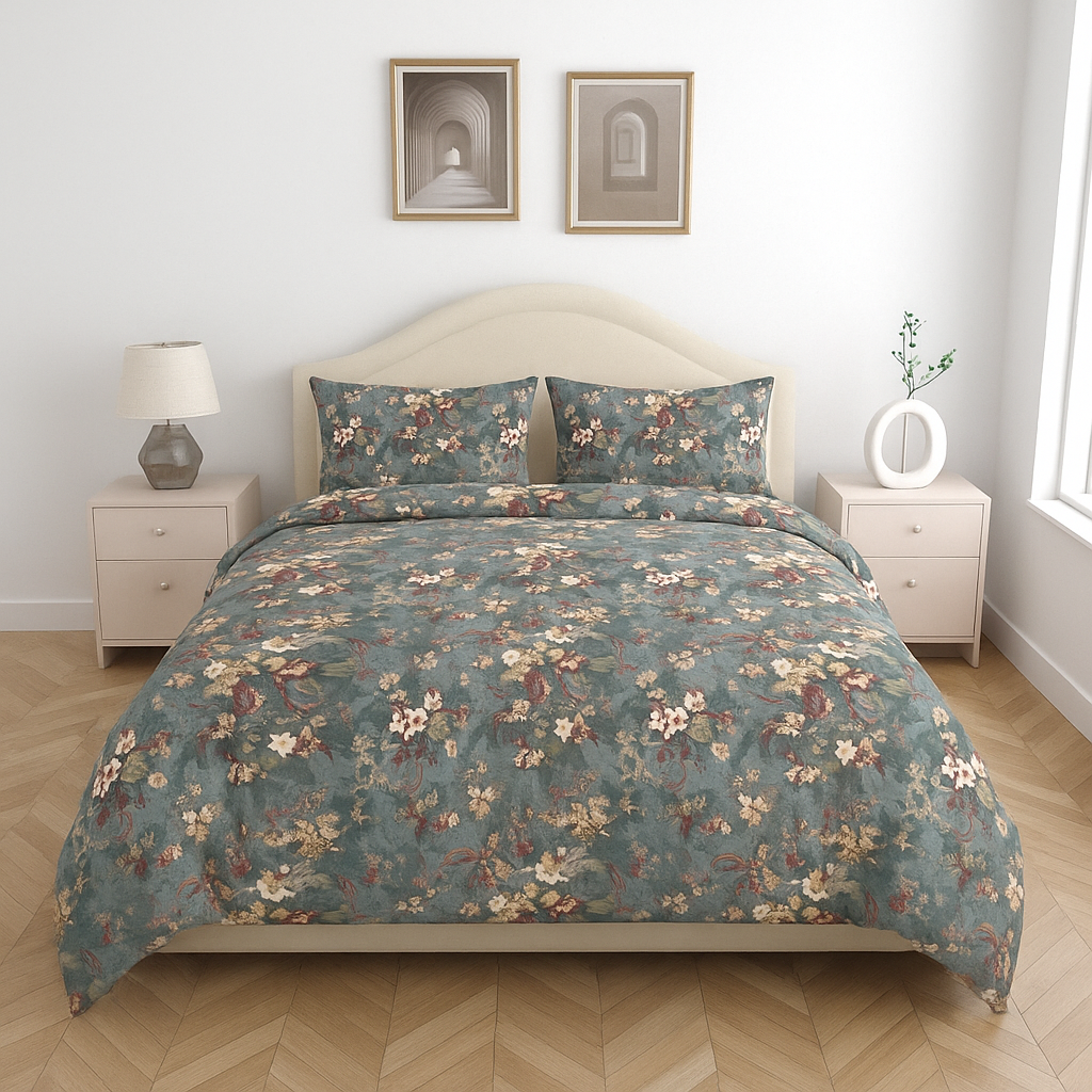 Satin Cotton 350 TC Super King Bedsheet Set – 3m x 3m with 2 Pillow Covers