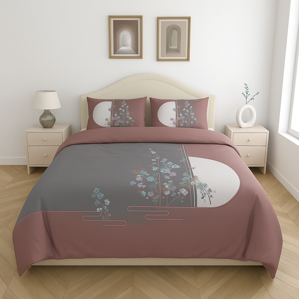 Luxury Satin Cotton 350 TC King Size Bedsheet with 2 Pillow Covers – 2.75 x 2.75 m