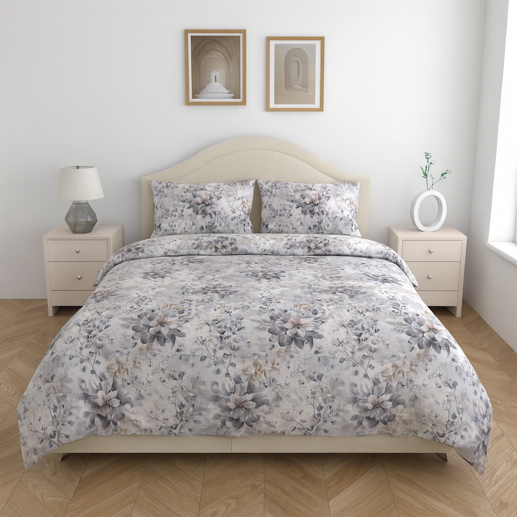 Satin Cotton 350 TC Super King Bedsheet Set – 3m x 3m with 2 Pillow Covers