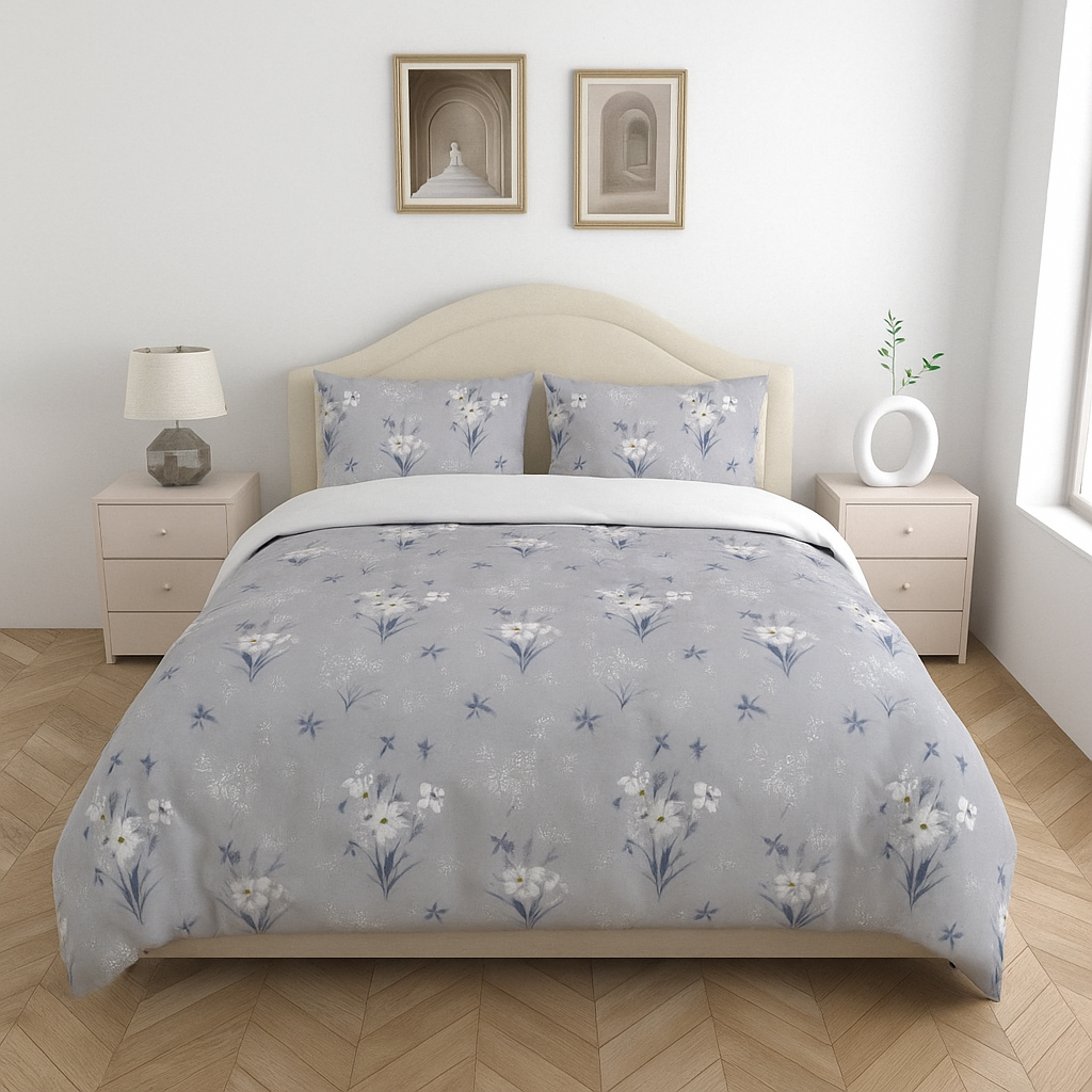 Satin Cotton 350 TC Super King Bedsheet Set – 3m x 3m with 2 Pillow Covers