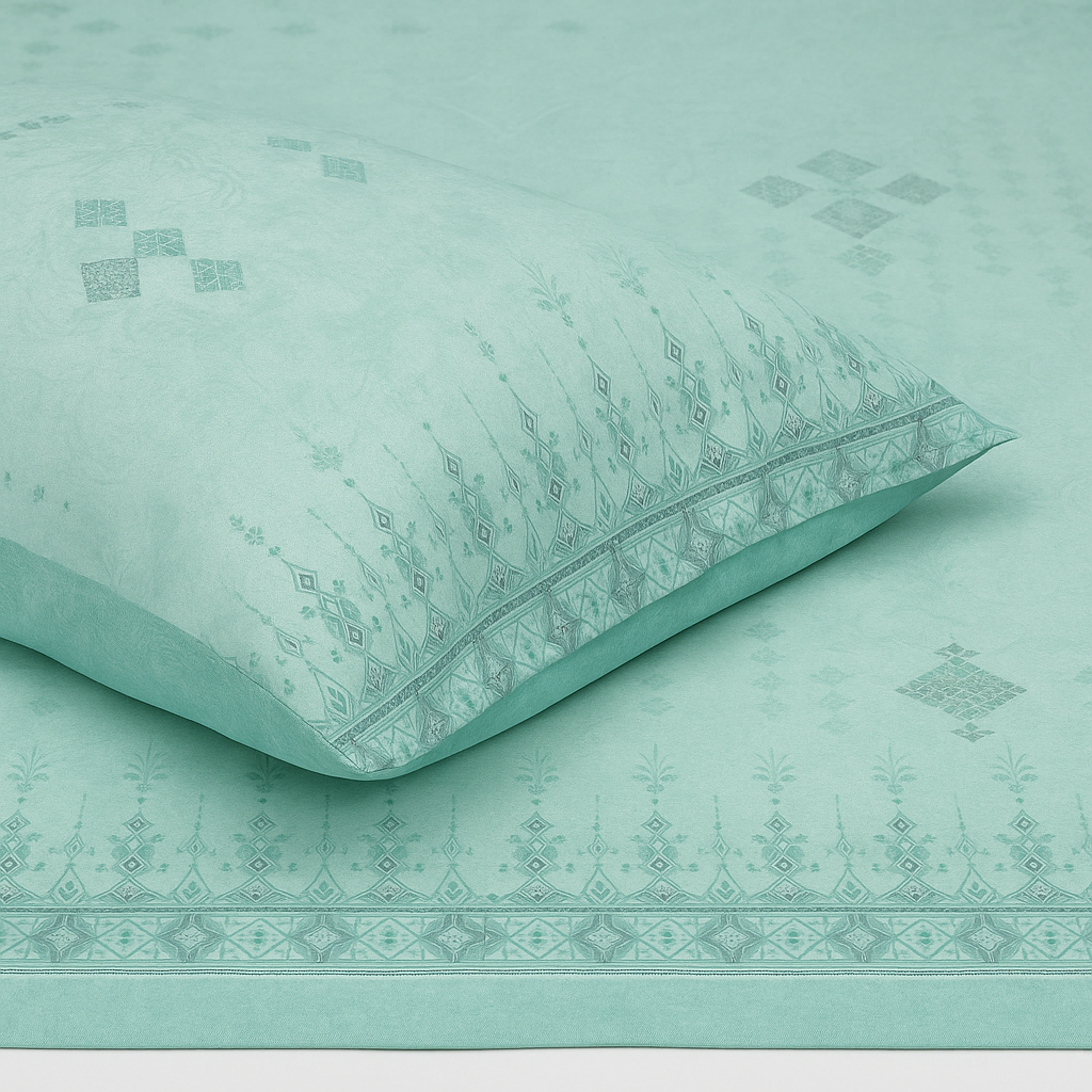 Luxury Cotton 200TC King Size Double Bedsheet with 2 Pillow Covers – 2.75 x 2.75 m