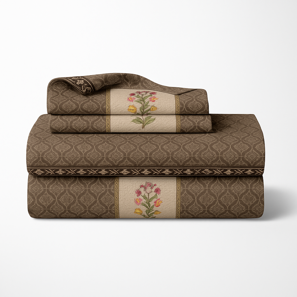 Luxury Cotton 200TC King Size Double Bedsheet with 2 Pillow Covers – 2.75 x 2.75 m