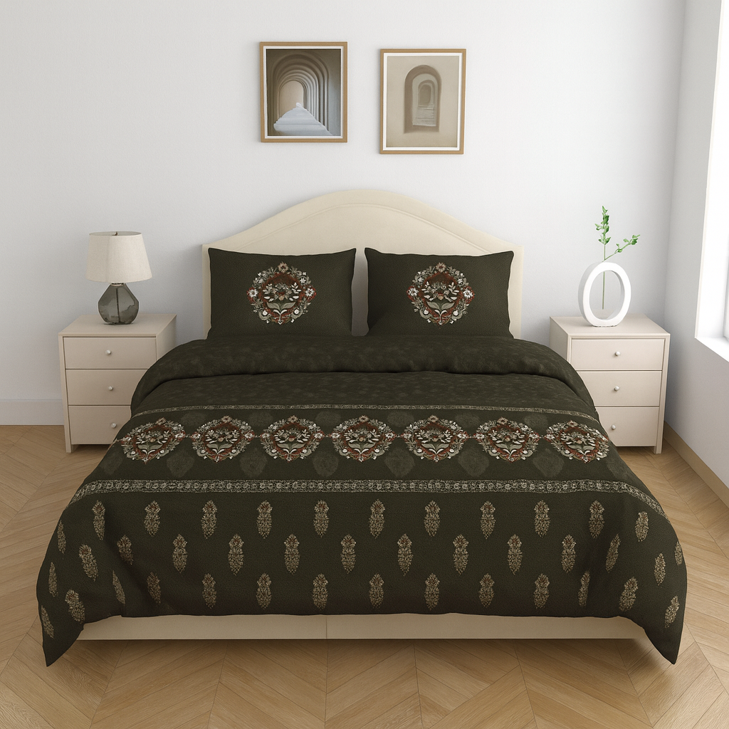 Premium Cotton King Size Bedsheet with 2 Pillow Covers – 180 TC (2.75m x 2.75m)