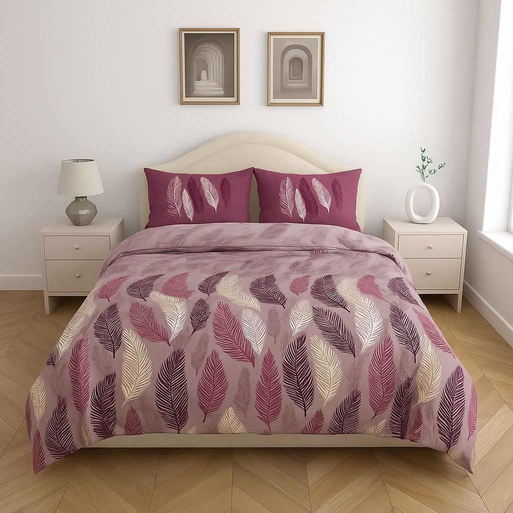 Premium Cotton King Size Bedsheet with 2 Pillow Covers – 180 TC (2.75m x 2.75m)