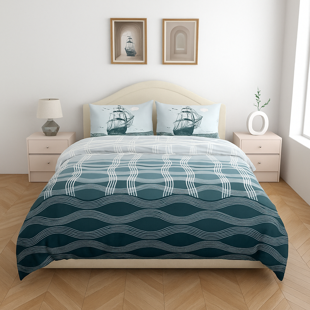 Premium Cotton King Size Bedsheet with 2 Pillow Covers – 180 TC (2.75m x 2.75m)