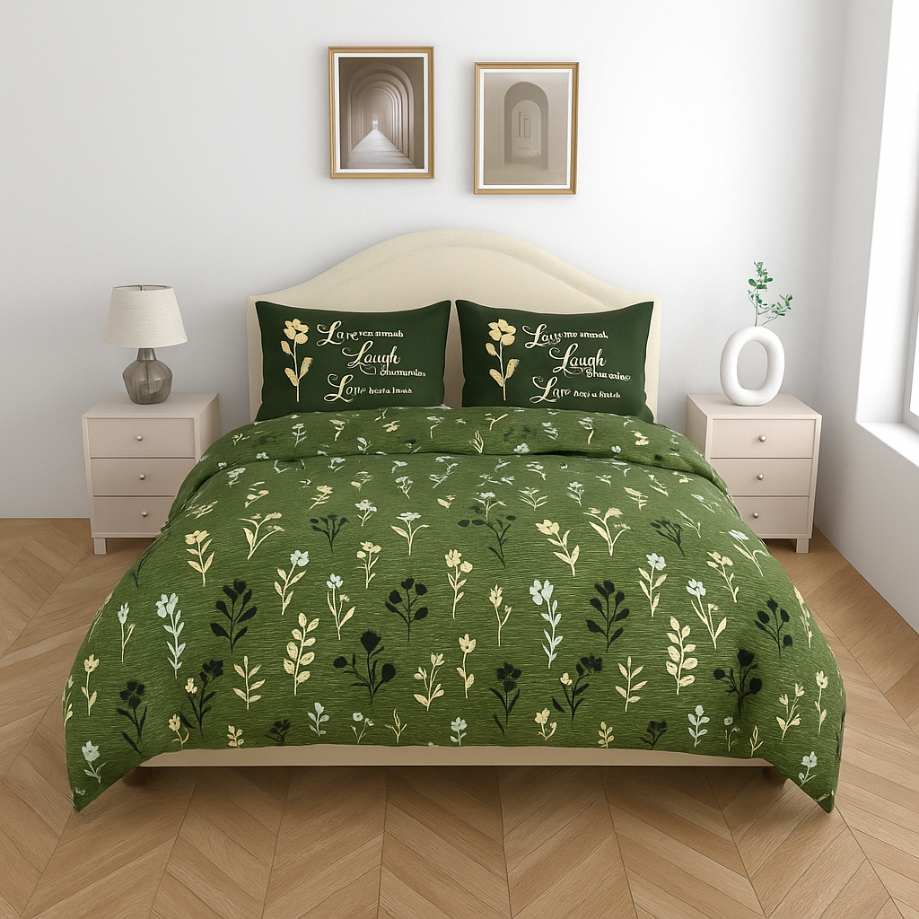 Premium Cotton King Size Bedsheet with 2 Pillow Covers – 180 TC (2.75m x 2.75m)