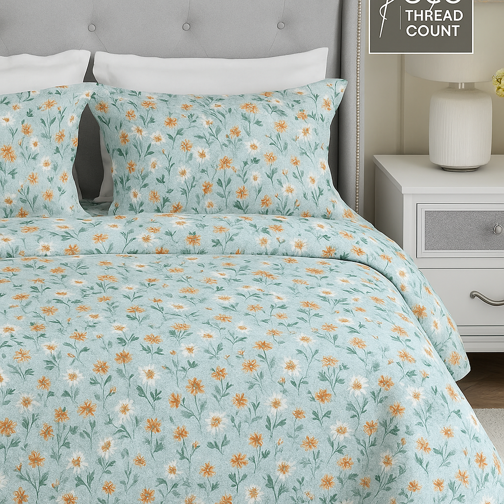 Premium Cotton 180TC King Size Bedsheet with 2 Pillow Covers – 2.75m x 2.75m
