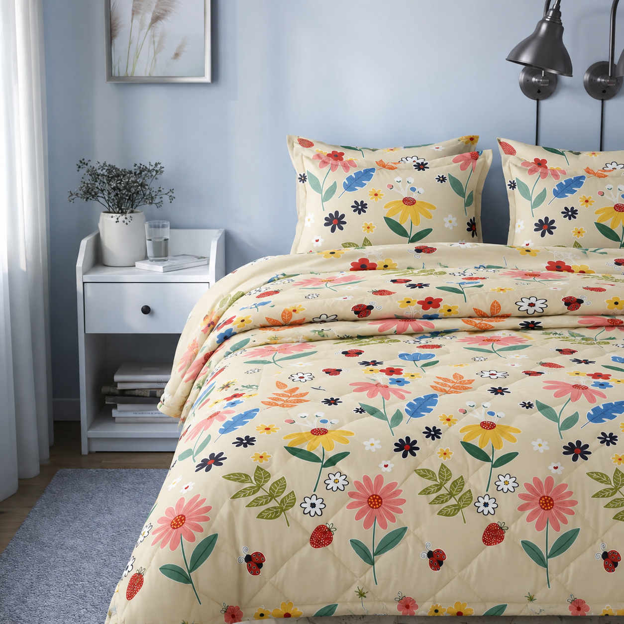 Complete Bedding Combo – Microfiber Comforter Set with Pillow Covers
