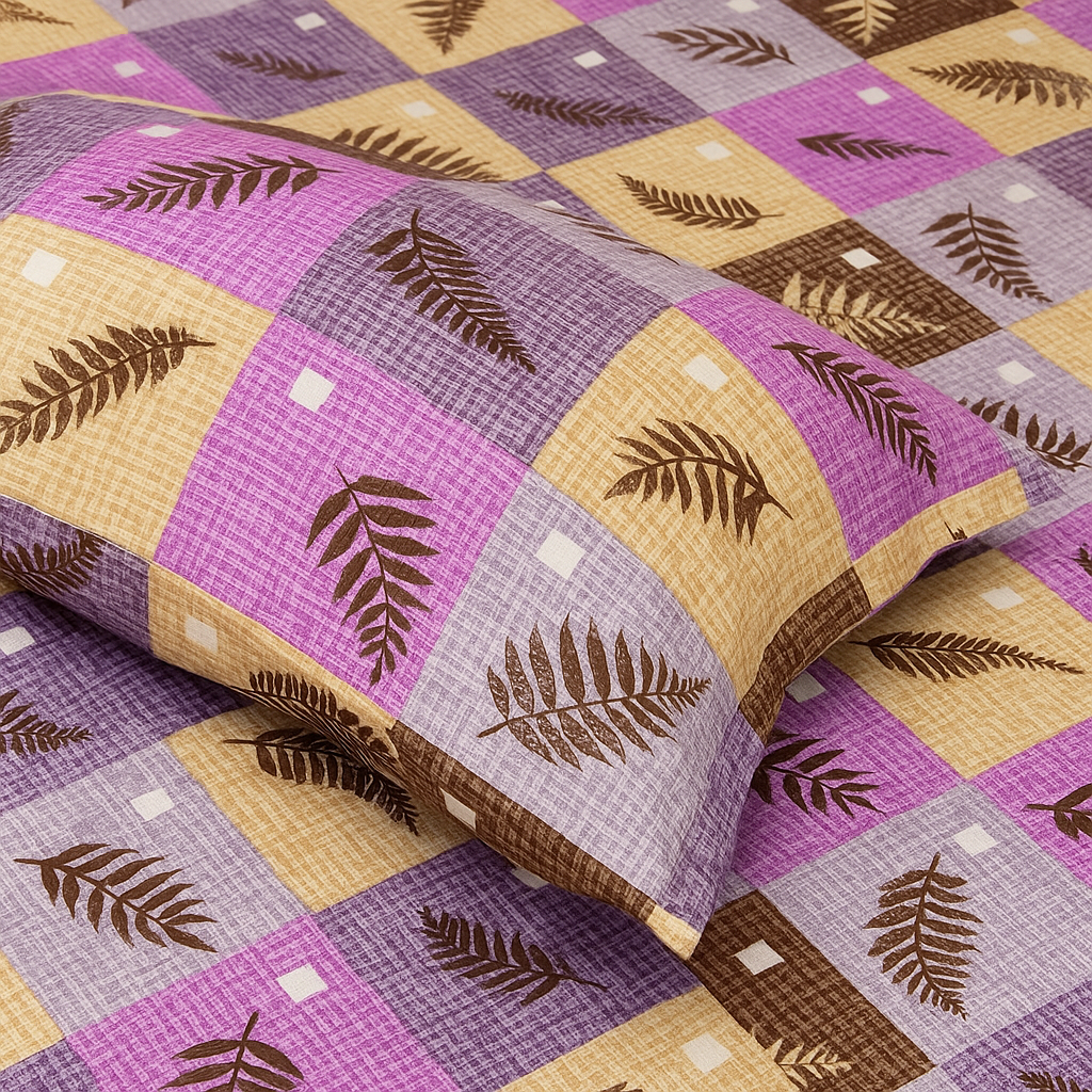 Premium 100% Cotton Double Bed Bedsheet with 2 Pillow Covers – 144 TC | King Size 2.75m x 2.75m