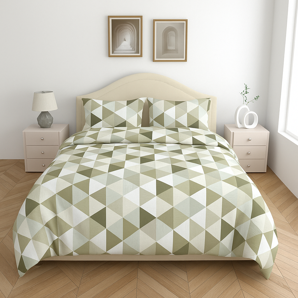 Premium 100% Cotton Double Bed Bedsheet with 2 Pillow Covers – 144 TC | King Size 2.75m x 2.75m