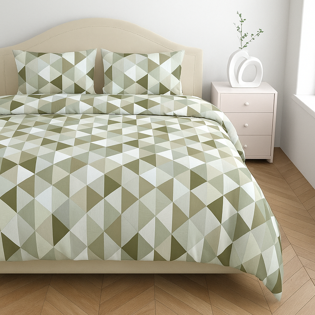 Premium 100% Cotton Double Bed Bedsheet with 2 Pillow Covers – 144 TC | King Size 2.75m x 2.75m