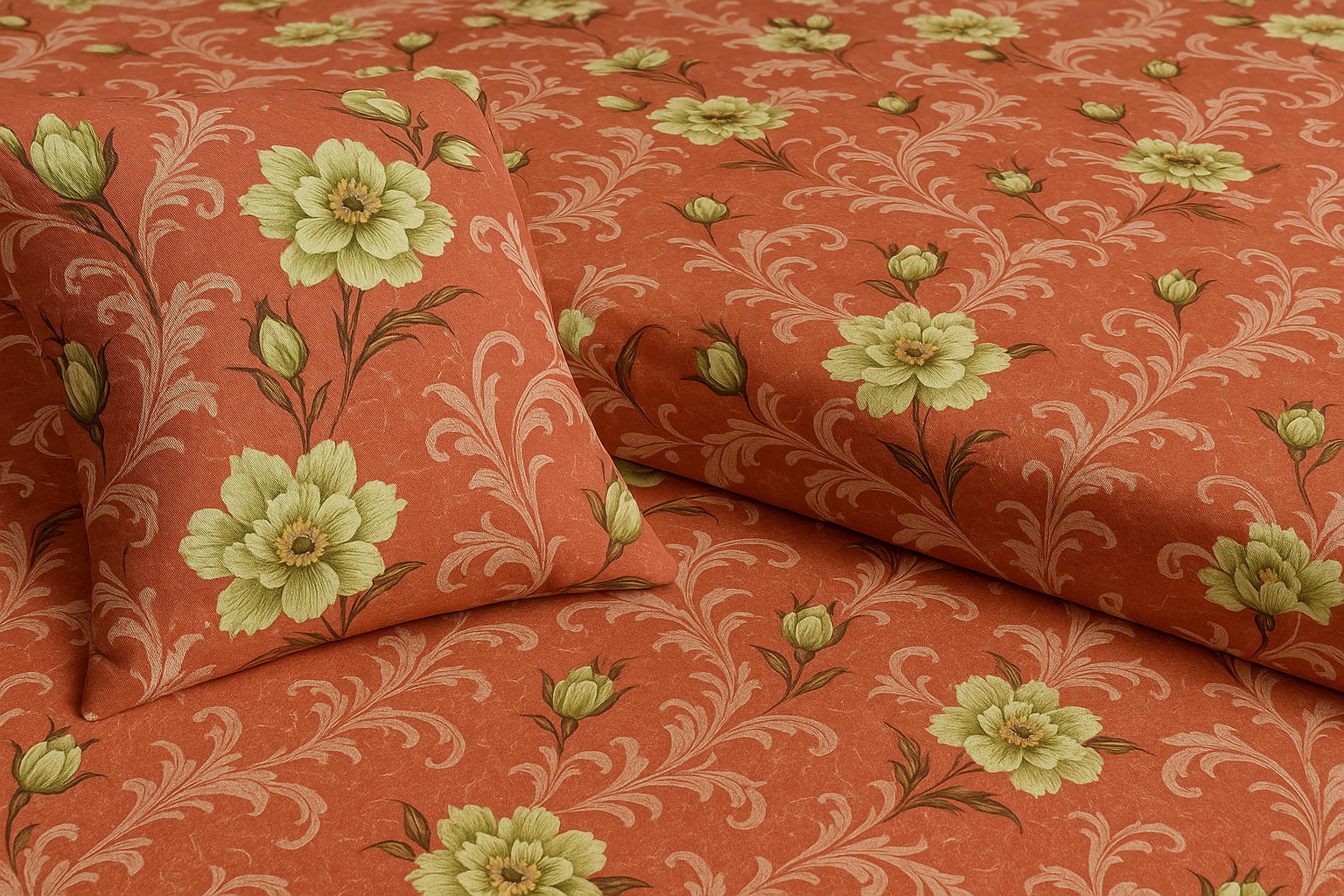 Premium 100% Cotton Double Bed Bedsheet with 2 Pillow Covers – 144 TC | King Size 2.75m x 2.75m