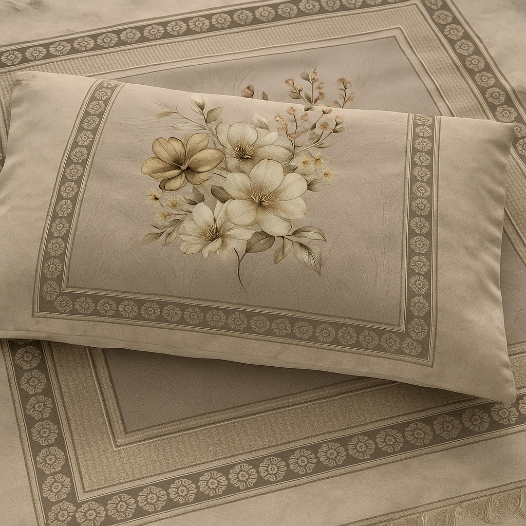 Luxury Satin Cotton 350 TC King Size Bedsheet with 2 Pillow Covers – 2.75 x 2.75 m