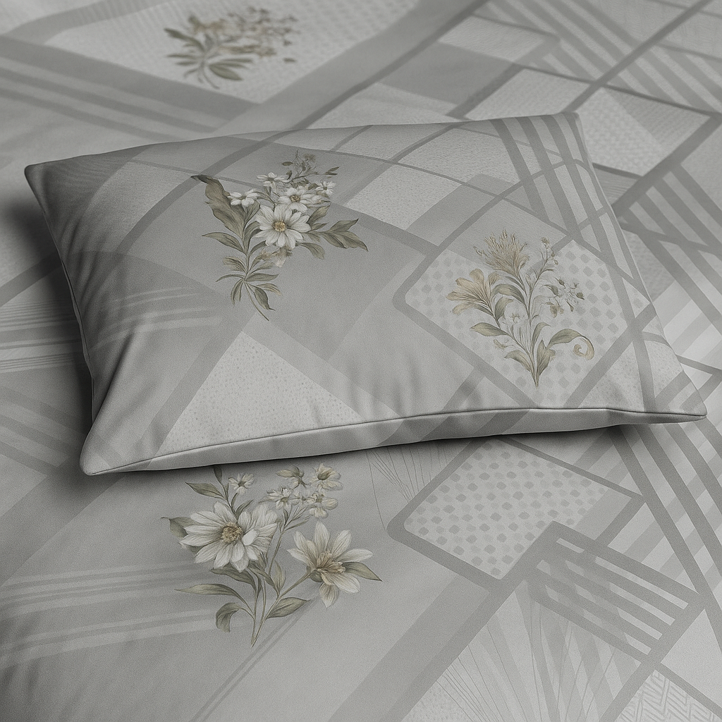 Luxury Satin Cotton 350 TC King Size Bedsheet with 2 Pillow Covers – 2.75 x 2.75 m