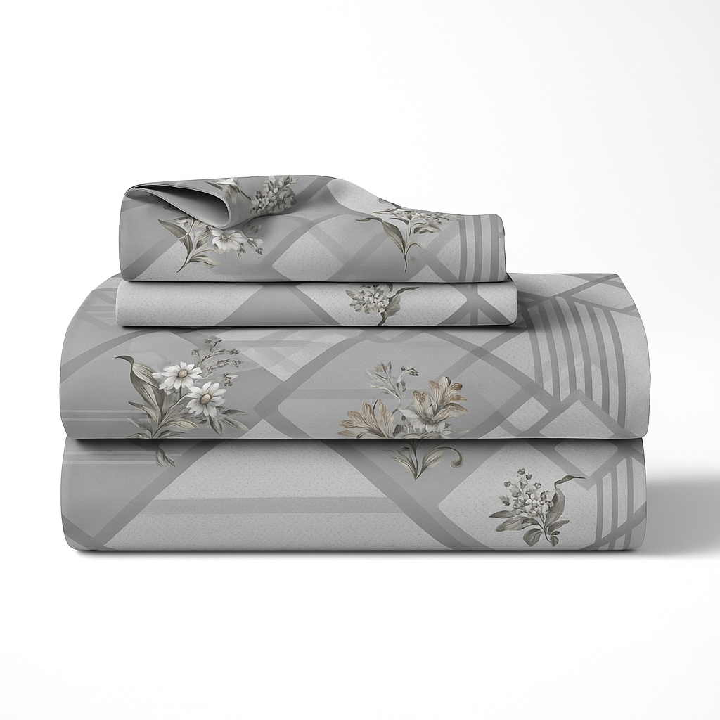 Luxury Satin Cotton 350 TC King Size Bedsheet with 2 Pillow Covers – 2.75 x 2.75 m