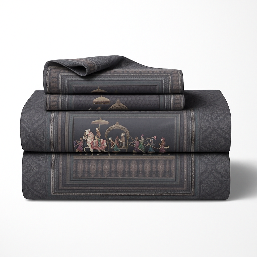 Luxury Satin Cotton 350 TC King Size Bedsheet with 2 Pillow Covers – 2.75 x 2.75 m