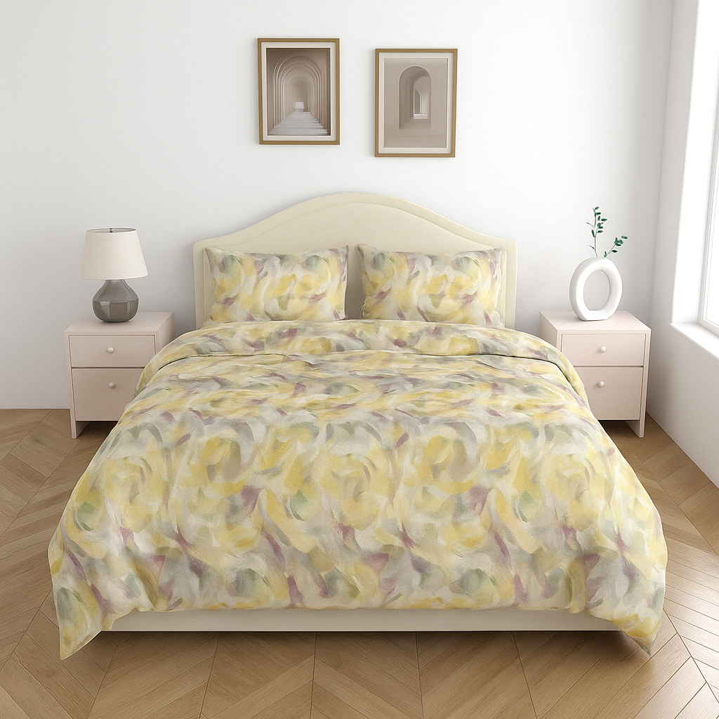 Satin Cotton 350 TC Super King Bedsheet Set – 3m x 3m with 2 Pillow Covers