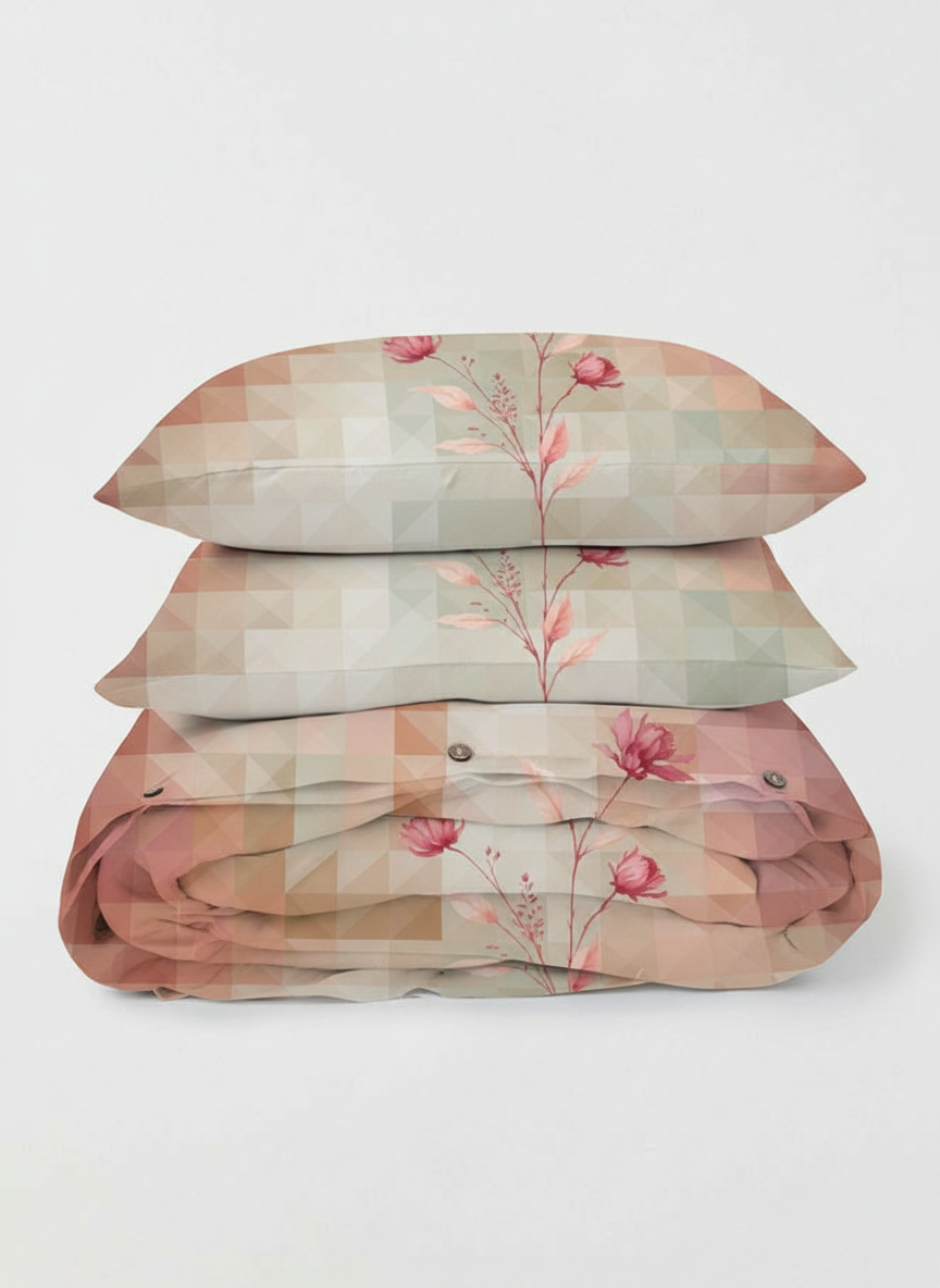 Luxury Satin Cotton 350 TC King Size Bedsheet with 2 Pillow Covers – 2.75 x 2.75 m