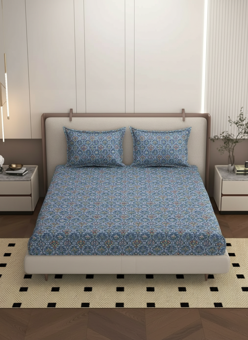 Premium Microfiber King Size Bedcover Set with 2 Pillow Covers | 90 x 95 Inch