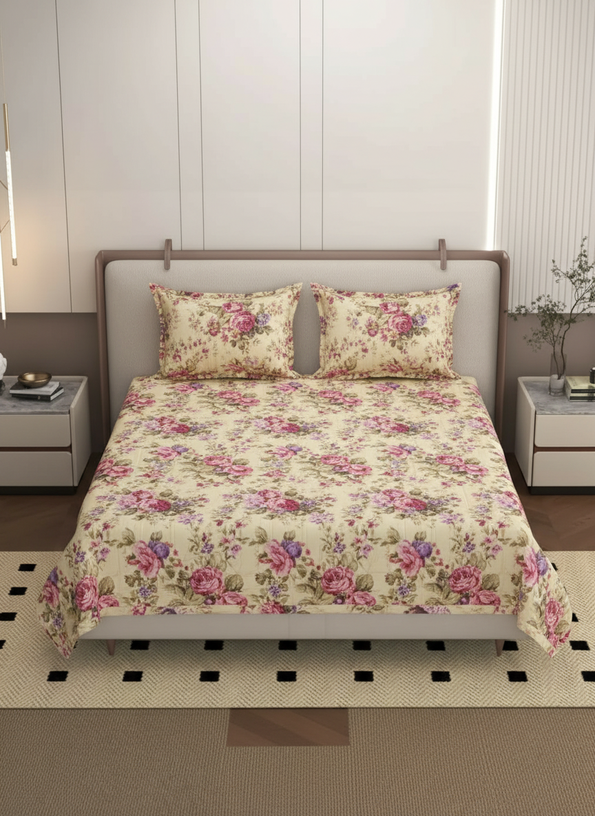 Luxury Bedding Set – Microfiber Bedcover with 2 Pillow Covers | 90 x 95 Inch