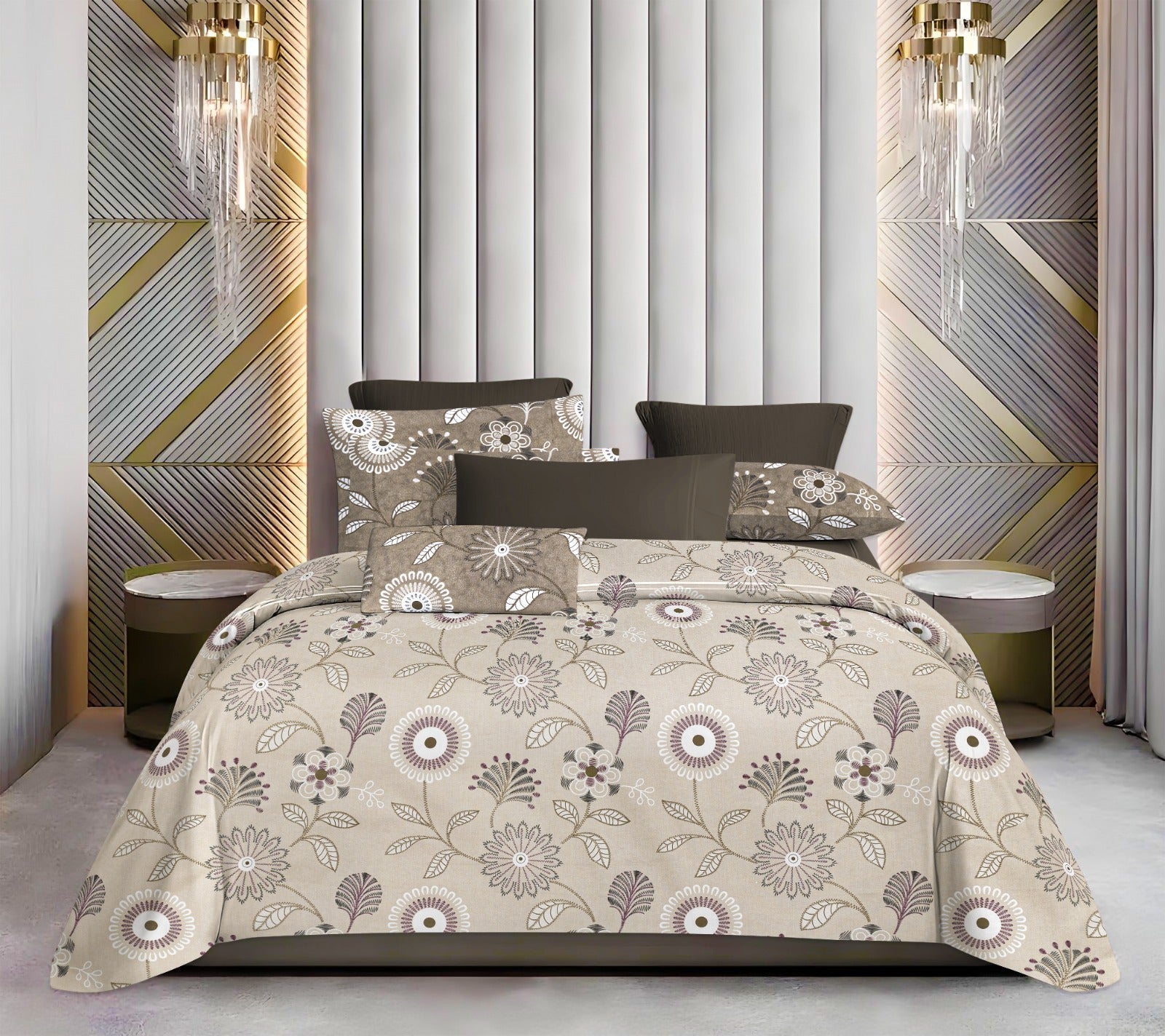 Luxurious King Size Cotton Bedsheet Set – 144 TC (1 Bedsheet + 2 Pillow Covers)