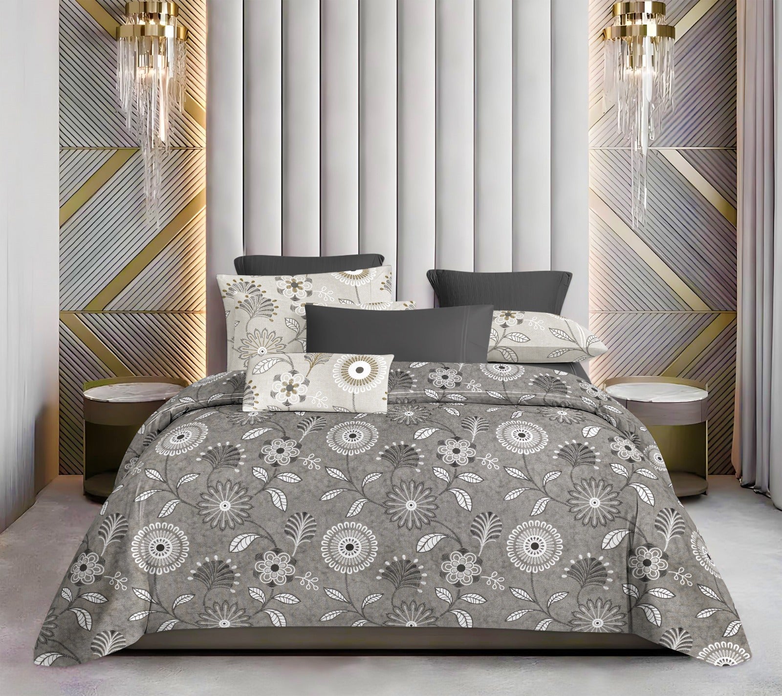 Luxurious King Size Cotton Bedsheet Set – 144 TC (1 Bedsheet + 2 Pillow Covers)