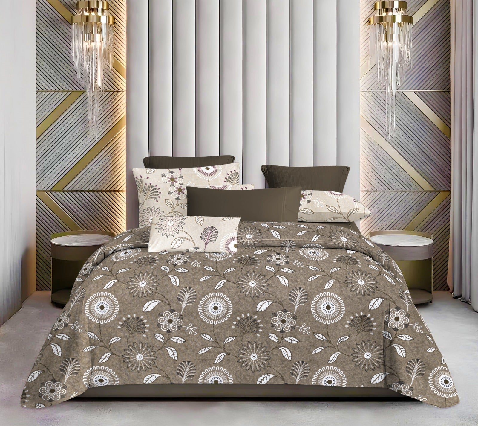 Luxurious King Size Cotton Bedsheet Set – 144 TC (1 Bedsheet + 2 Pillow Covers)