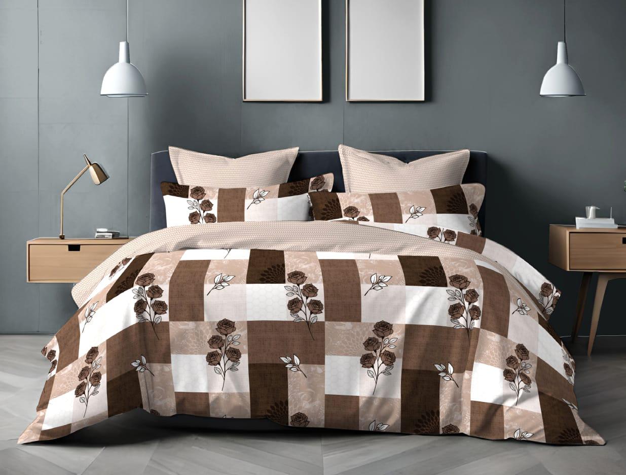 Cotton Single Bed Bedsheet Set with 2 Pillow Covers – 120 TC (1.48x2.25m)