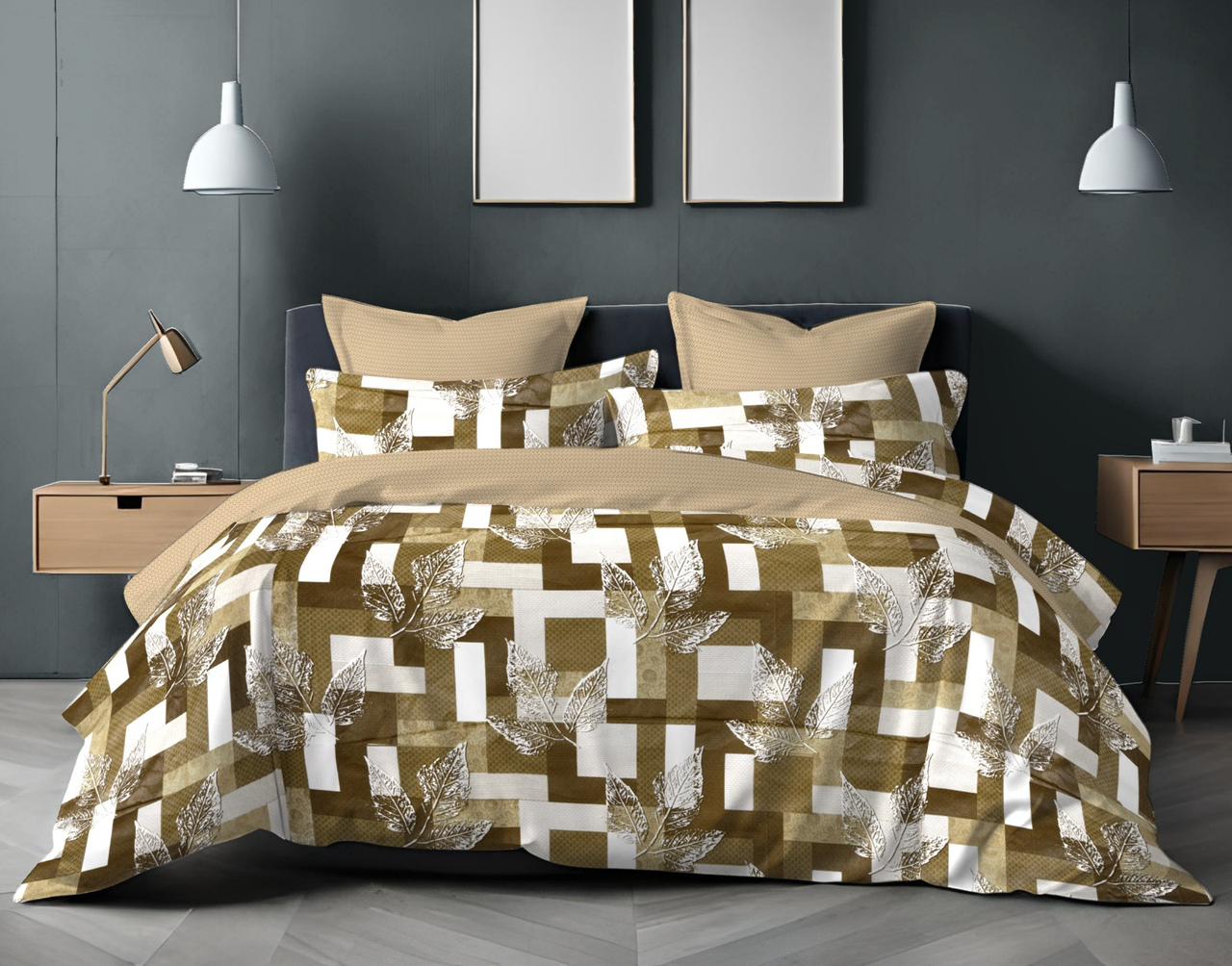 Cotton Single Bed Bedsheet Set with 2 Pillow Covers – 120 TC (1.48x2.25m)