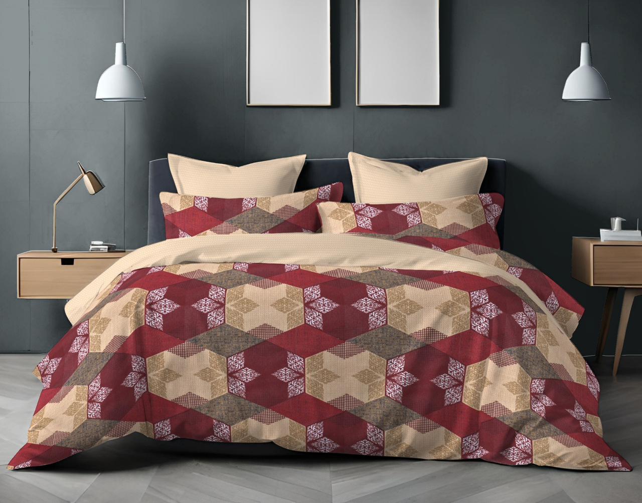 Cotton Single Bed Bedsheet Set with 2 Pillow Covers – 120 TC (1.48x2.25m)