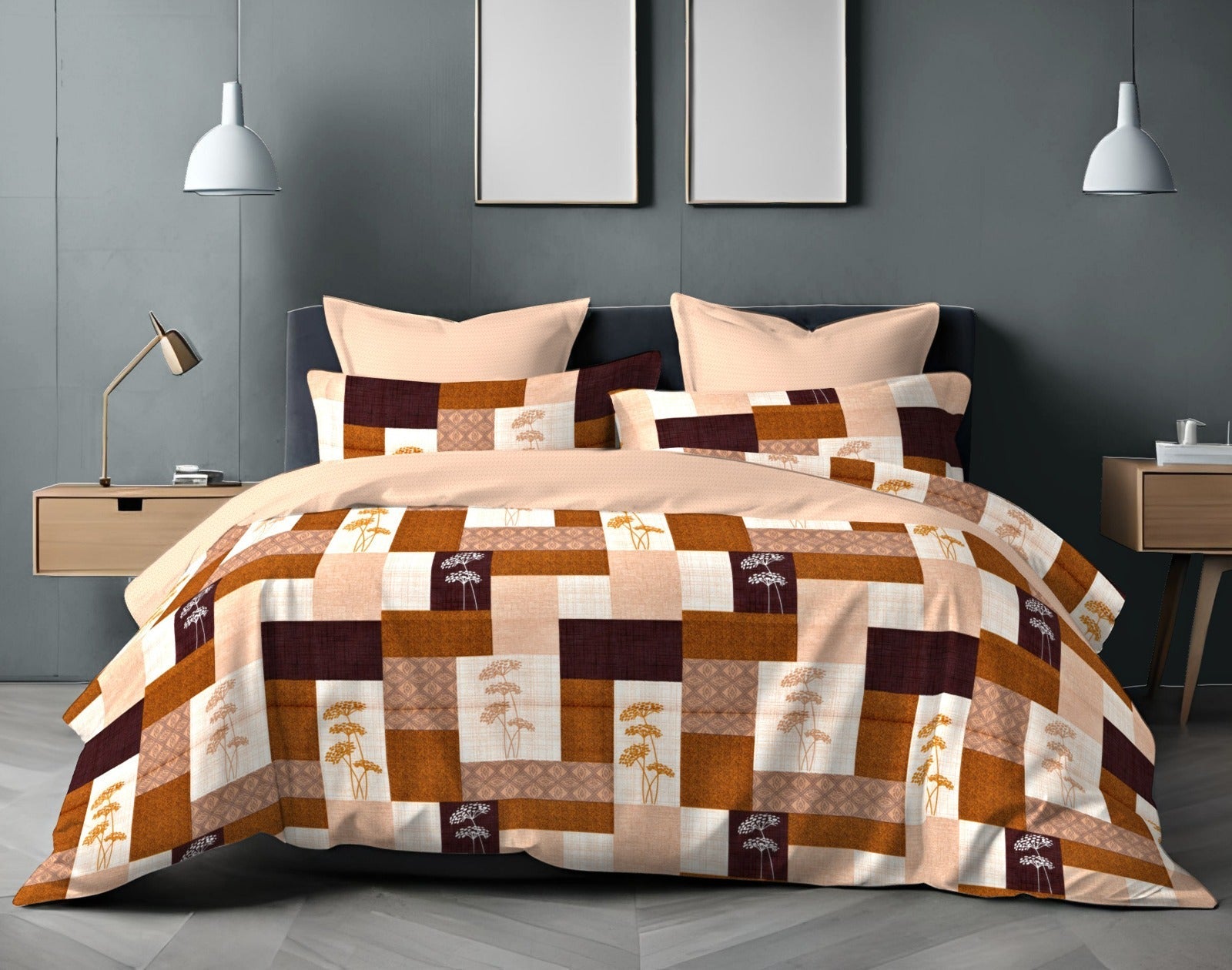 Cotton Single Bed Bedsheet Set with 2 Pillow Covers – 120 TC (1.48x2.25m)