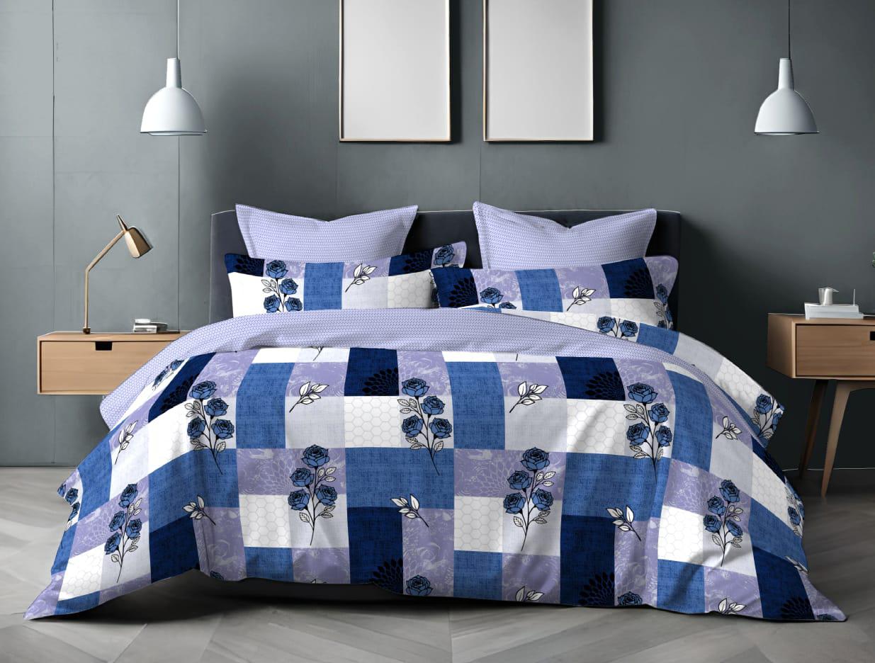 Cotton Single Bed Bedsheet Set with 2 Pillow Covers – 120 TC (1.48x2.25m)