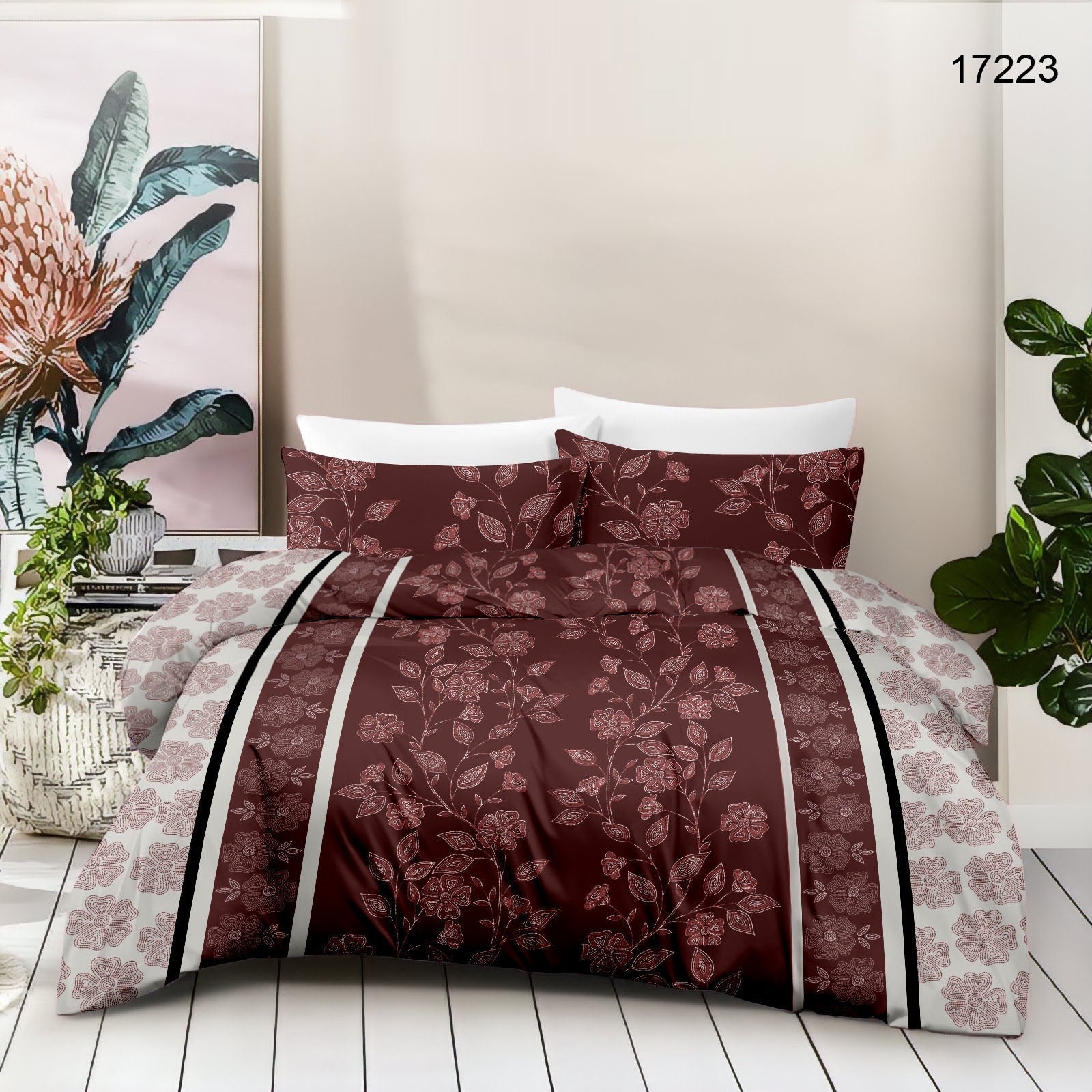 Cotton King Size Bedsheet Set - 180 TC (2.75 x 2.75m) with 2 Pillow Covers