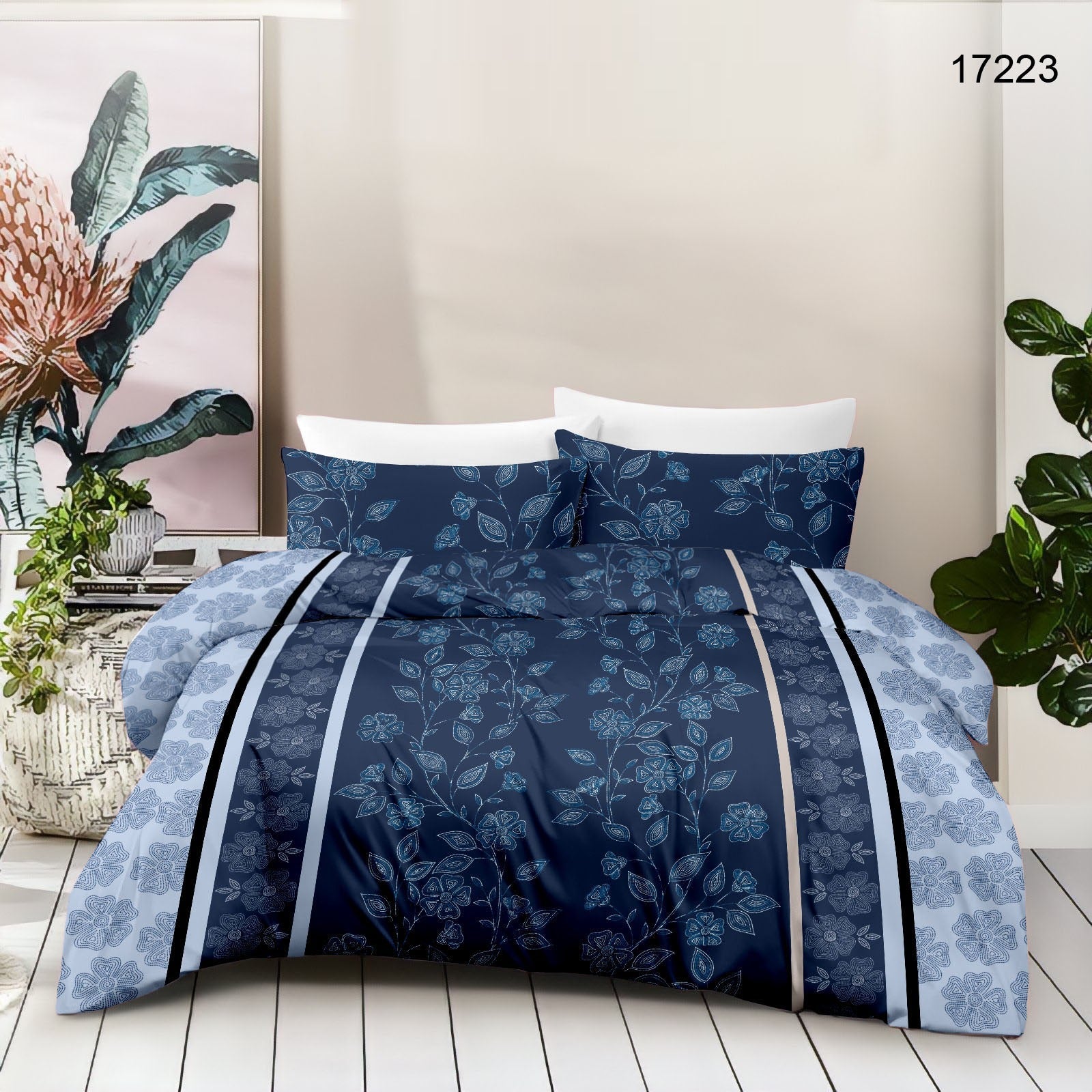 Cotton King Size Bedsheet Set - 180 TC (2.75 x 2.75m) with 2 Pillow Covers