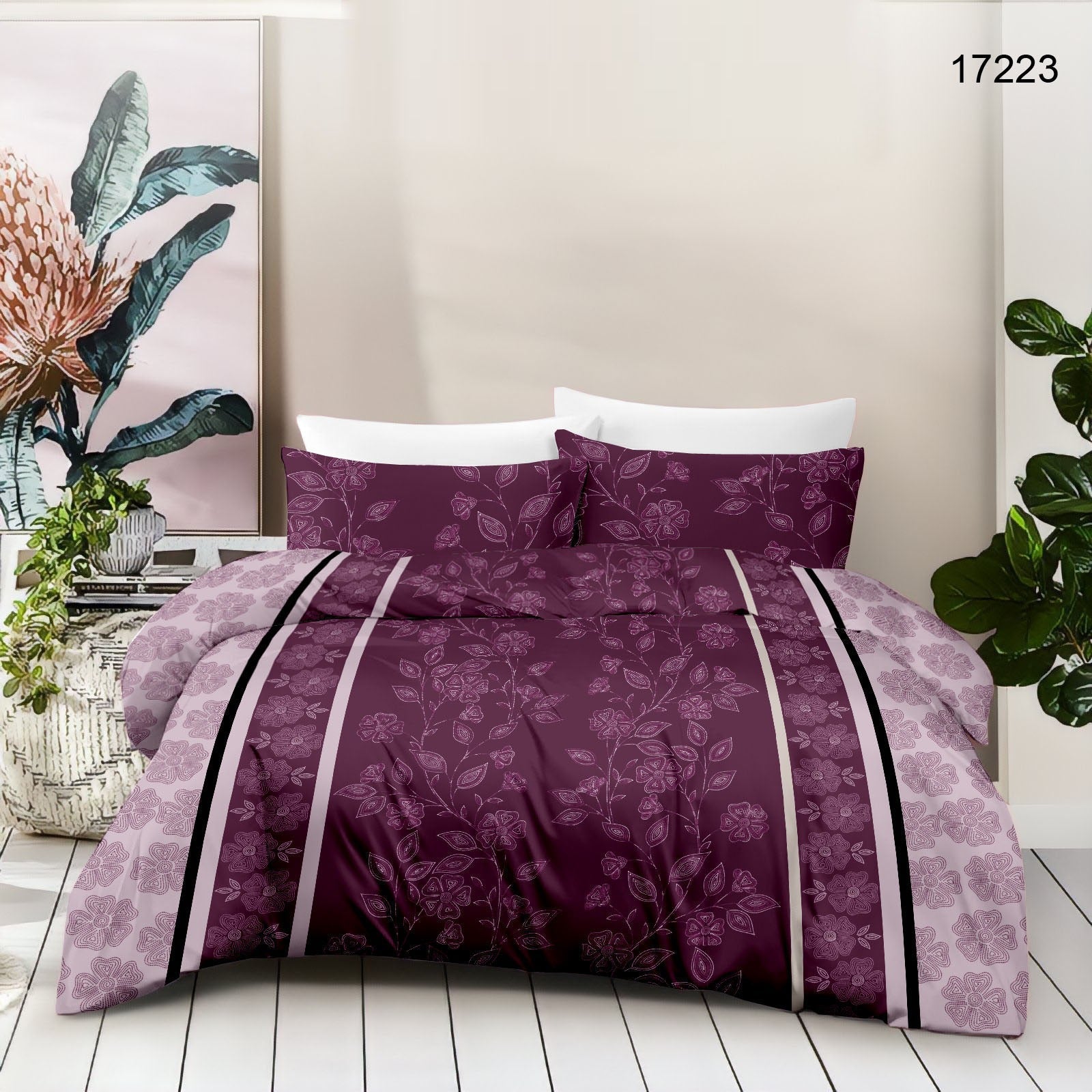 Cotton King Size Bedsheet Set - 180 TC (2.75 x 2.75m) with 2 Pillow Covers